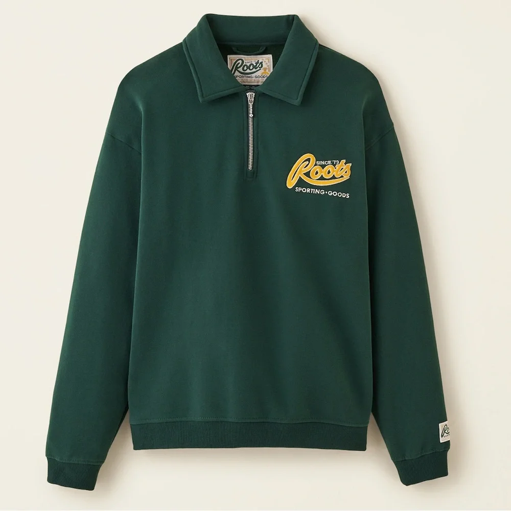 Roots Dark Green Quarter Zip - Picture 1 of 3